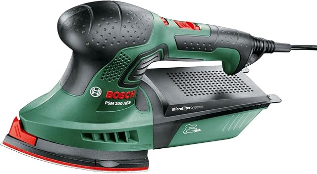 Bosch Home and Garden Multi-Sander PSM 200 AES (200 W, 2x sanding papers, rectangular sanding plate, in case)