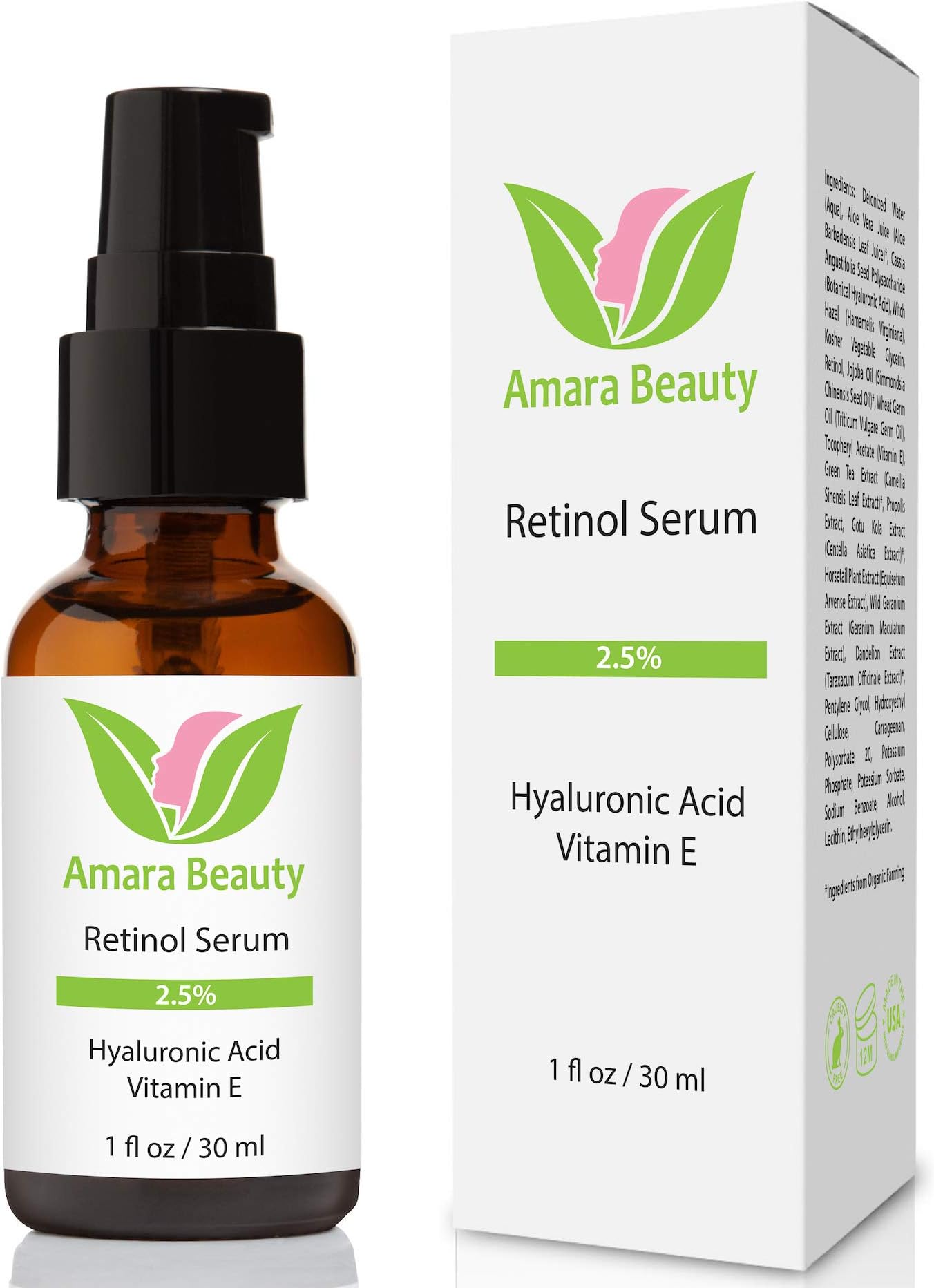 Retinol Serum 2.5% with Hyaluronic Acid & Vitamin E - 30 ml