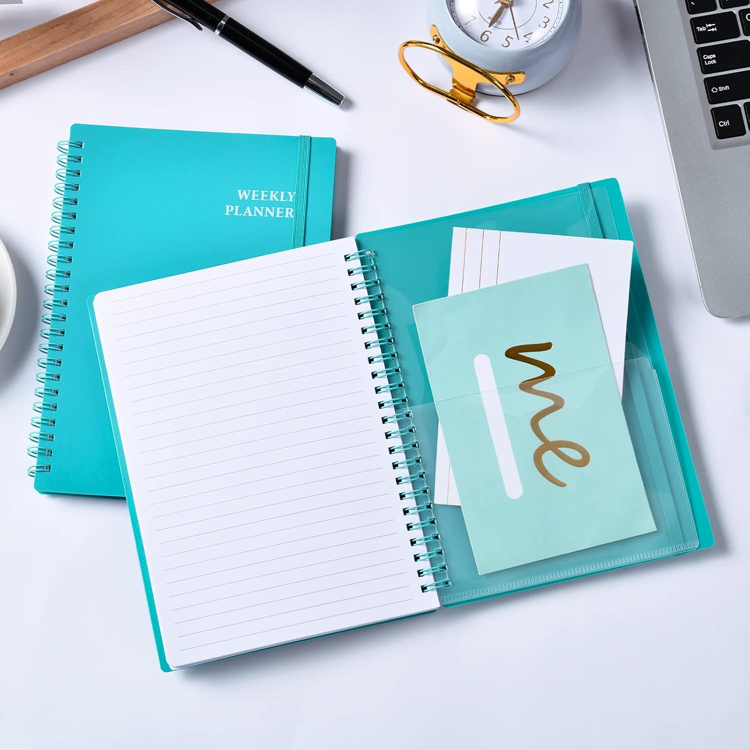 Weekly Planner - Undated Planner, Weekly Goals Schedule Planner, 67 Weeks, 8.35'' x 6.25'', To-do List, Top Priorities, Habit Tracker, Spiral Binding, Inner Pocket, Elastic Closure, Flexible Cover