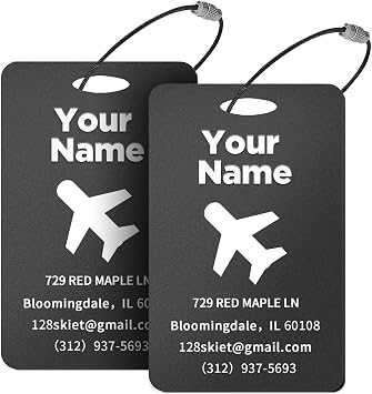4 PCS Personalized Luggage Tags, Custom Luggage Tags