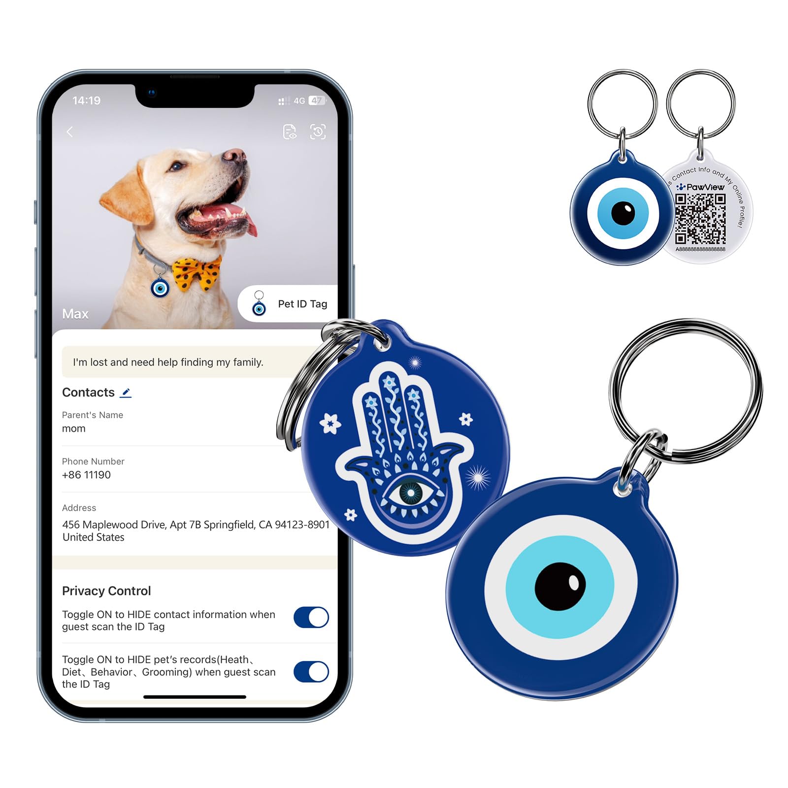 2 Packs QR Code Dog and Cat Tag UK