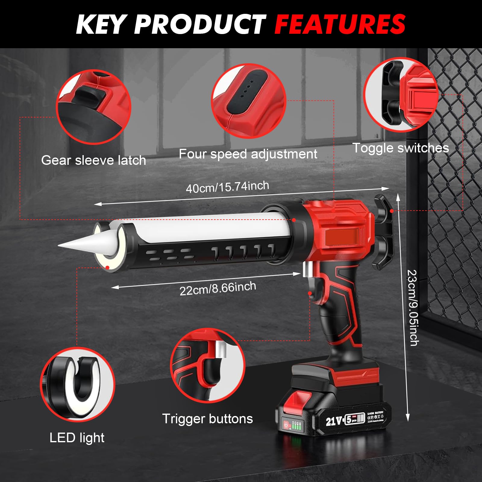 Pistola A Cartuccia Batteria Makita - Pistola Silicone Elettrica 18V