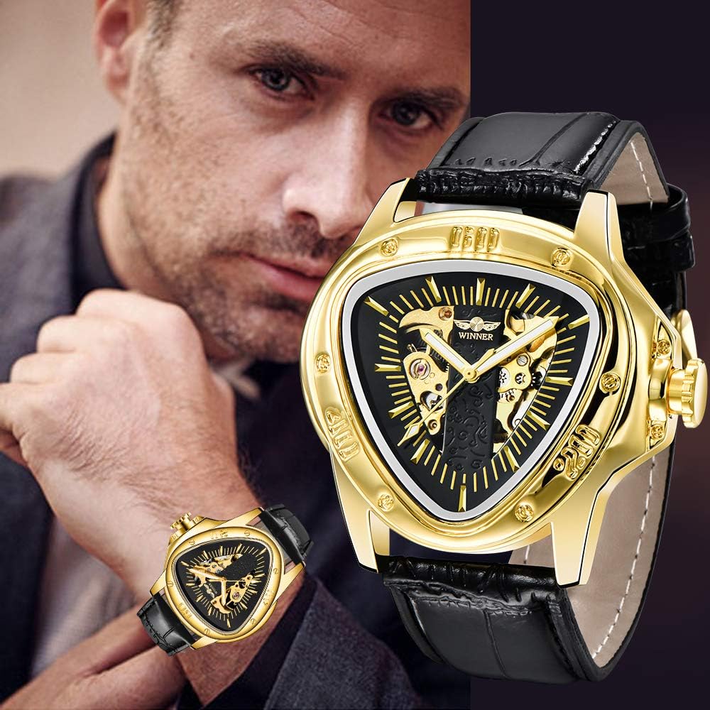 Tiong BOSNI Triangle Skeleton Watch for Men Mechanical Automatic Wristwatch Sport Stainless Steel Mens Watches - Image 7
