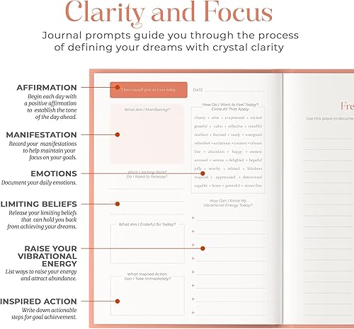 Miniatura 4 de Diario de manifestación planificador sin fecha de 12 semanas con rastreador de vibración, método de manifestación de 5 x 55, instrucciones de