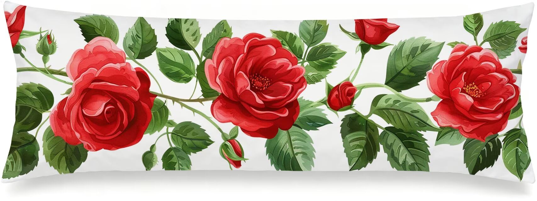Poszewka na poduszkę długość 50x150cm, aksamit, biały kwiat, m-313