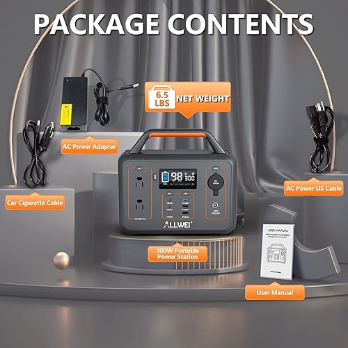 Miniatura 35 de ALLWEI Generador solar de 500 W con panel solar de 100 W, estación de energía portátil LiFePO4 de 512 Wh con salidas de CA (sobretensión de 1000 W)