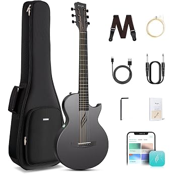 Enya Nova Go SP1 Acoustic Electric Guitar Carbon Fibre 35 Inches | AcousticPlus Pickup/Accessory/Travel Guitar for Adults, Be