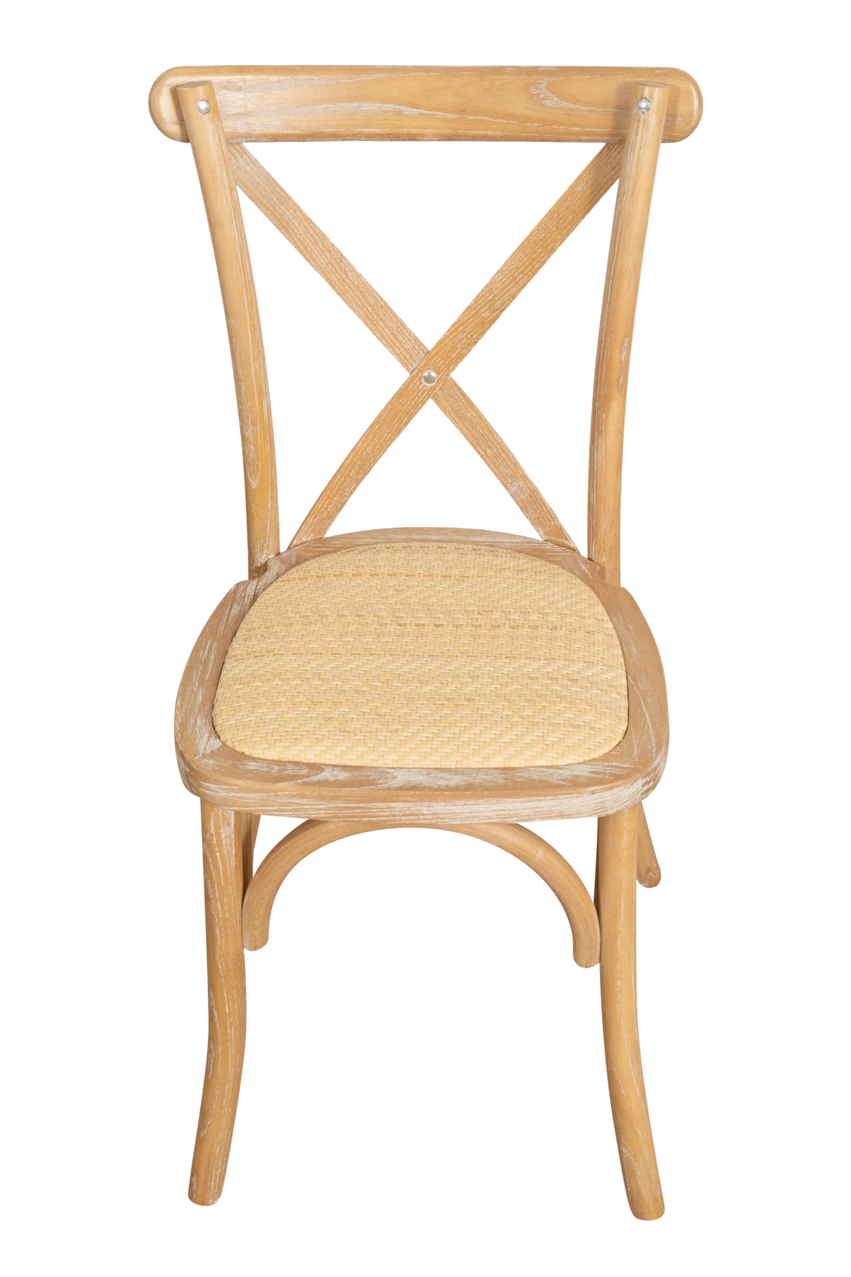 Biscottini Chaise en Bois et en Rotin Style Bistrot avec Dossier en Croix – Chaises pour Cuisine, Salle à Manger, Bar et Restaurant Thonet - Chaises en Osier Vintage - Chaise Empilable Rustique Cross