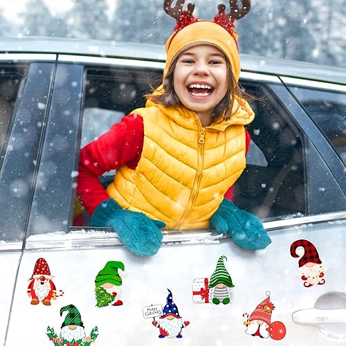 Miniatura 3 de 12 imanes de gnomo de Navidad para refrigerador, gnomo de Navidad, para puerta de garaje, calcomanías, gnomos, decoraciones navideñas, adornos para