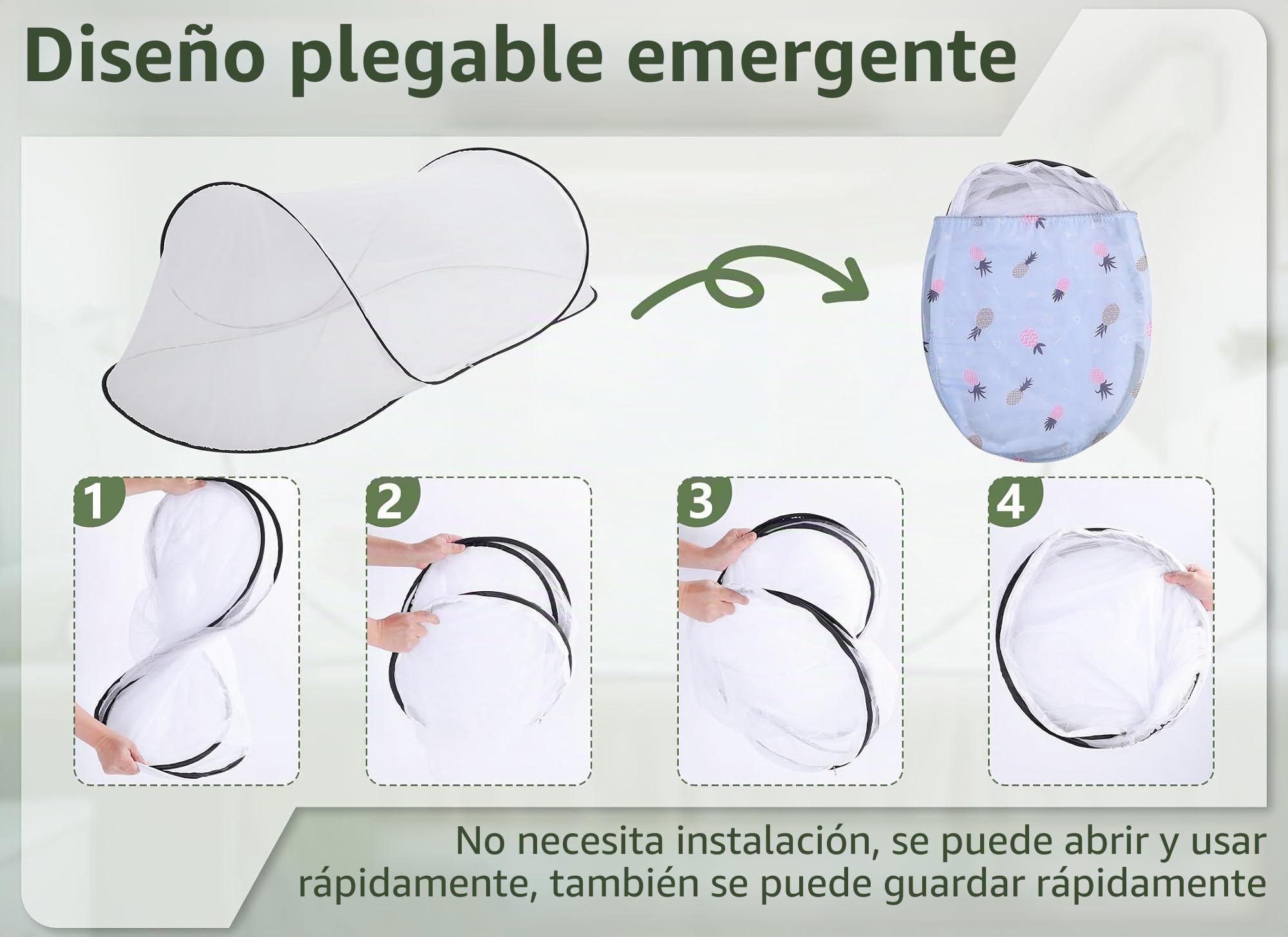 Mosquitera portátil plegable de 78 x 32 x 22 pulgadas, mosquitero portátil con fondo de red, para cama de camping o viaje (negro con fondo)