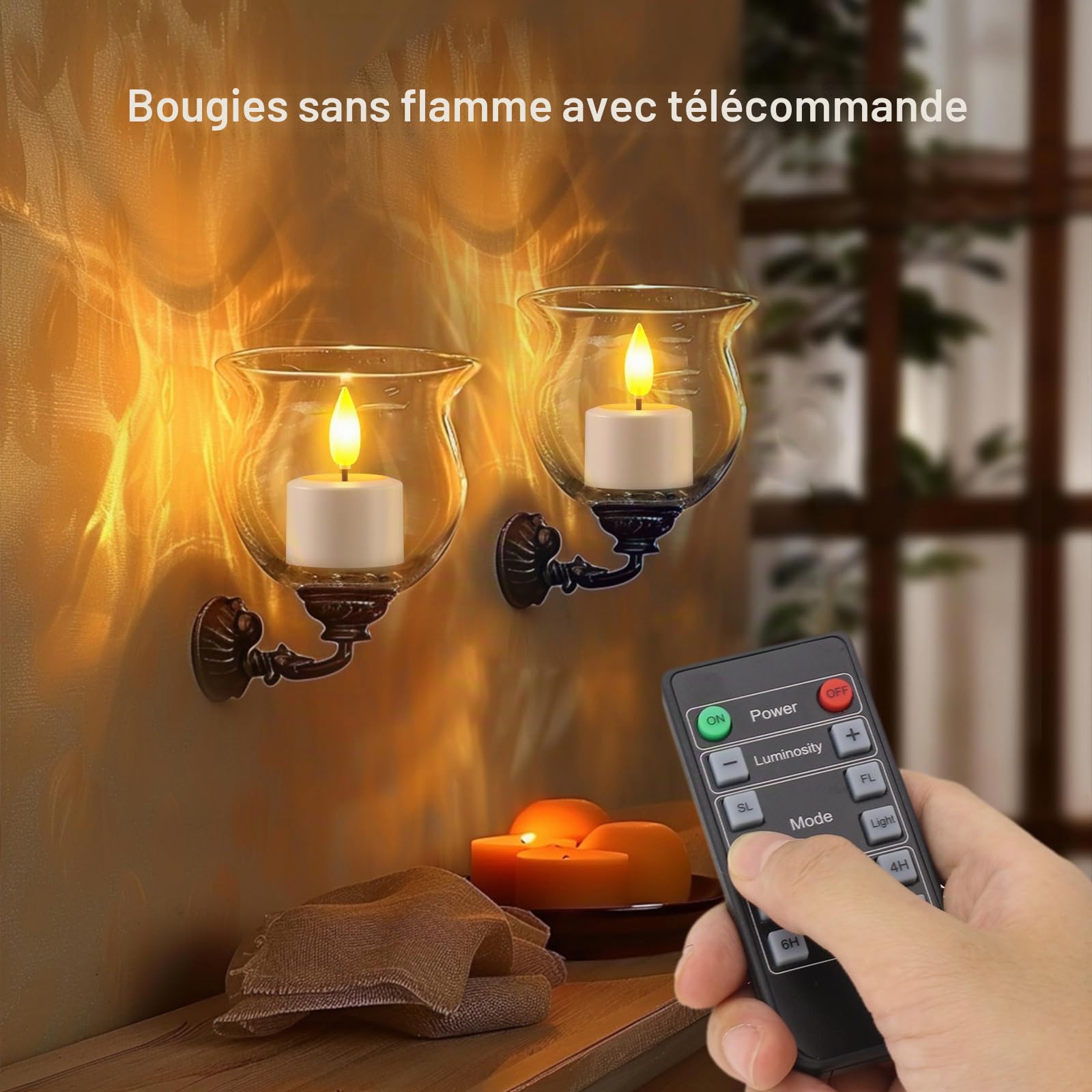 SoulBay Bougies LED Chauffe-plat Rechargeables Flamme Vacillante étanches avec Télécommande et Station de Charge, Lot de 12 Fausse Bougie our Salle de Bain, Maison, décoration d'Halloween et de Noël