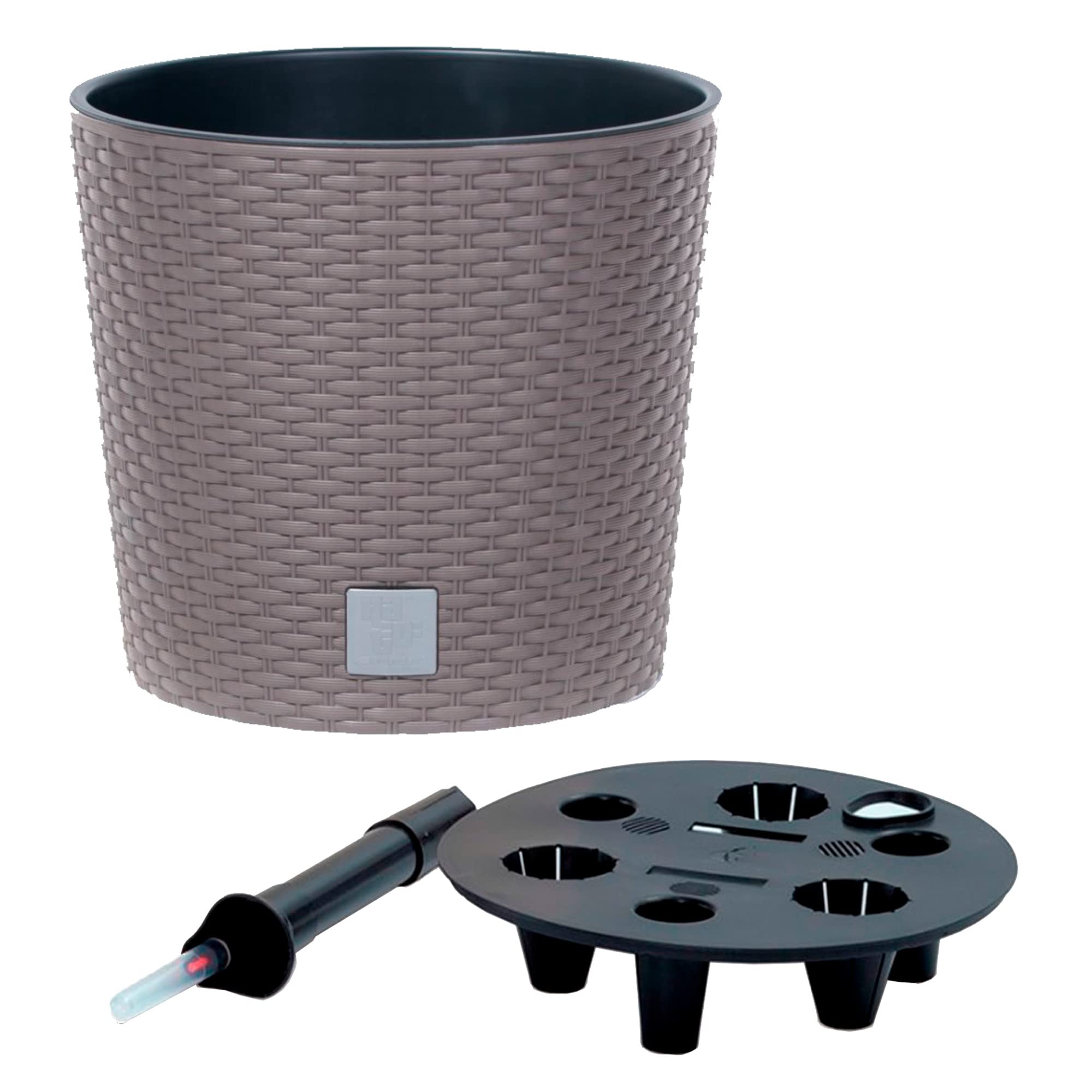 WELL HOME MOBILIARIO & DECORACIÓN Vaso rotondo da 15,3 litri, con serbatoio interno + sistema di irrigazione tempo & tubus