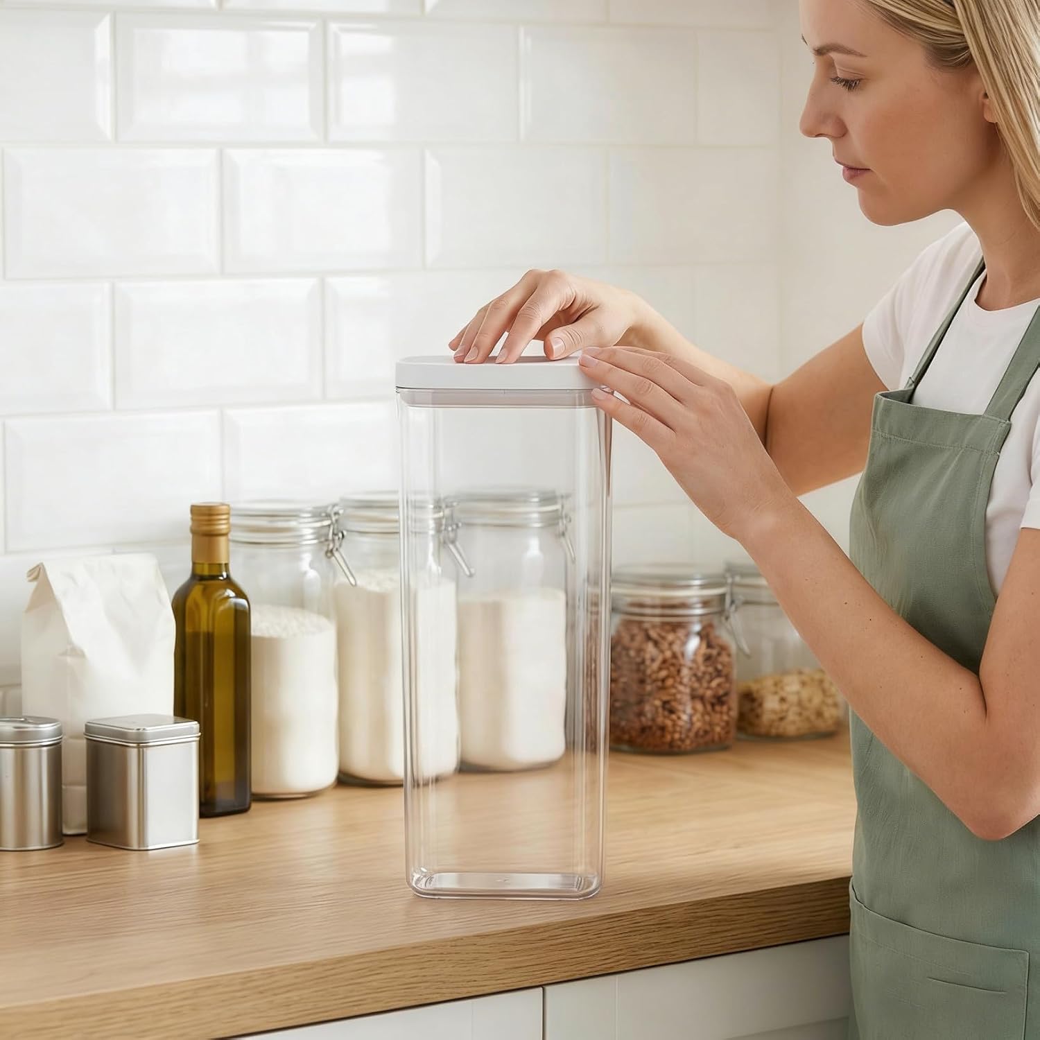 Large Food Storage Containers Pasta Organizer Noodle Storage Tube Pantry Organizer