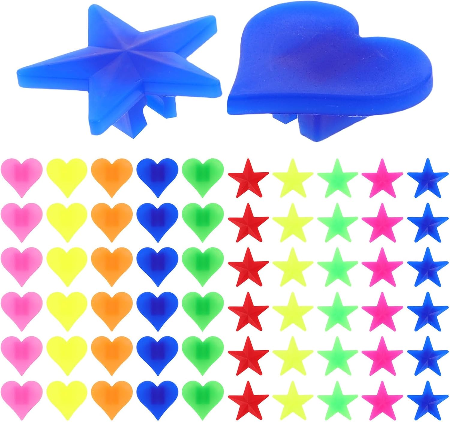 WOONEKY 6 Packs Bicycle Spoke Beads Plastic Wheel Clips Glow in The Dark Cycling Decorations Star and Heart Shapes for ’ Bike Wheels Night Riding Accessories