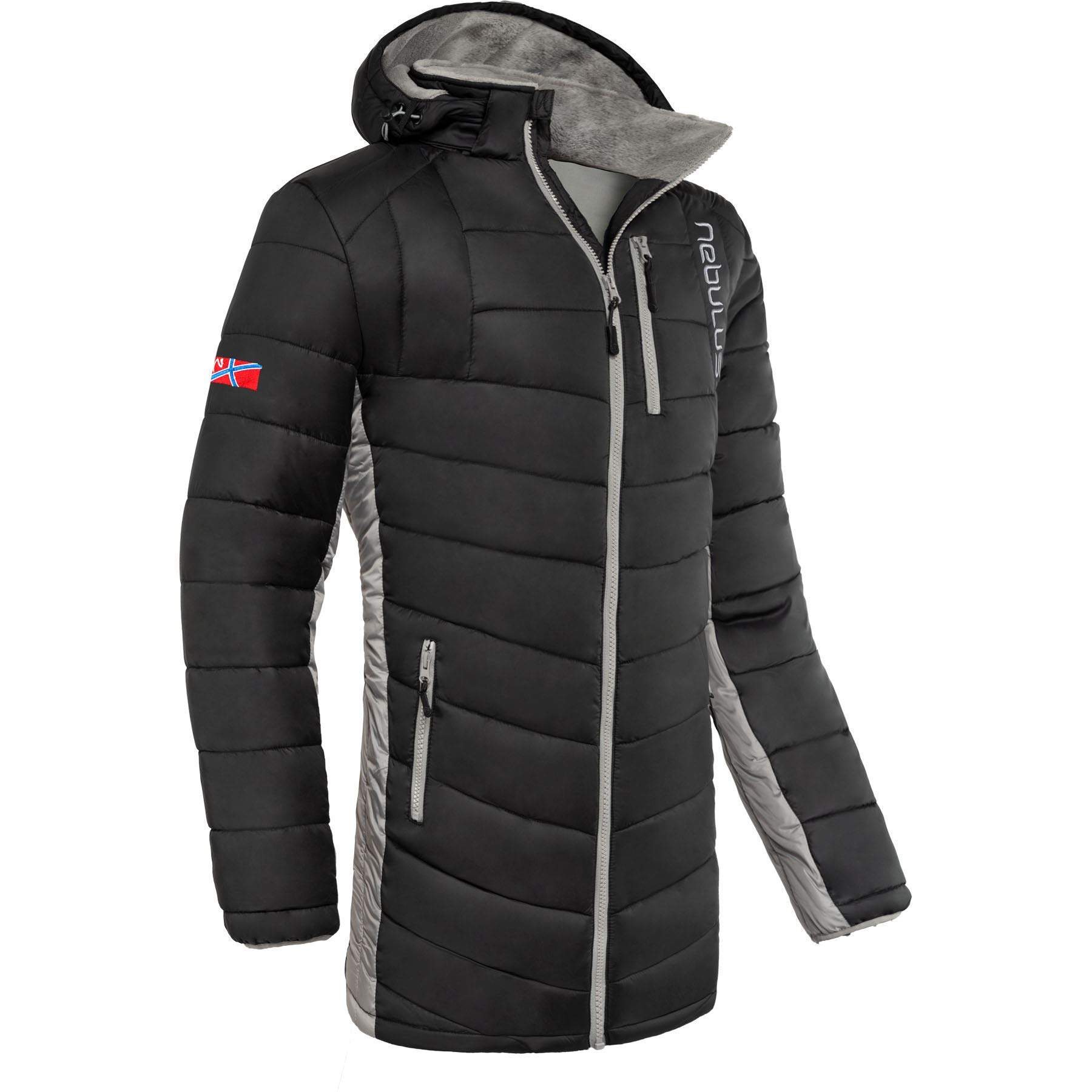 Nebulus Herren Wintermantel COATY, Kurzmantel mit praktischer Kapuze, Warmer Steppmantel für Männer