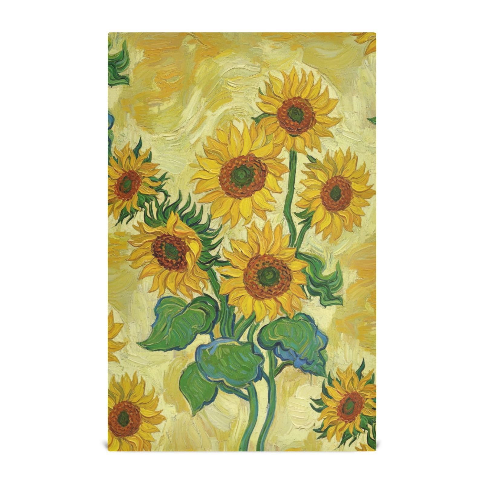 Serviettes de cuisine imprimées tournesol pour une table estivale