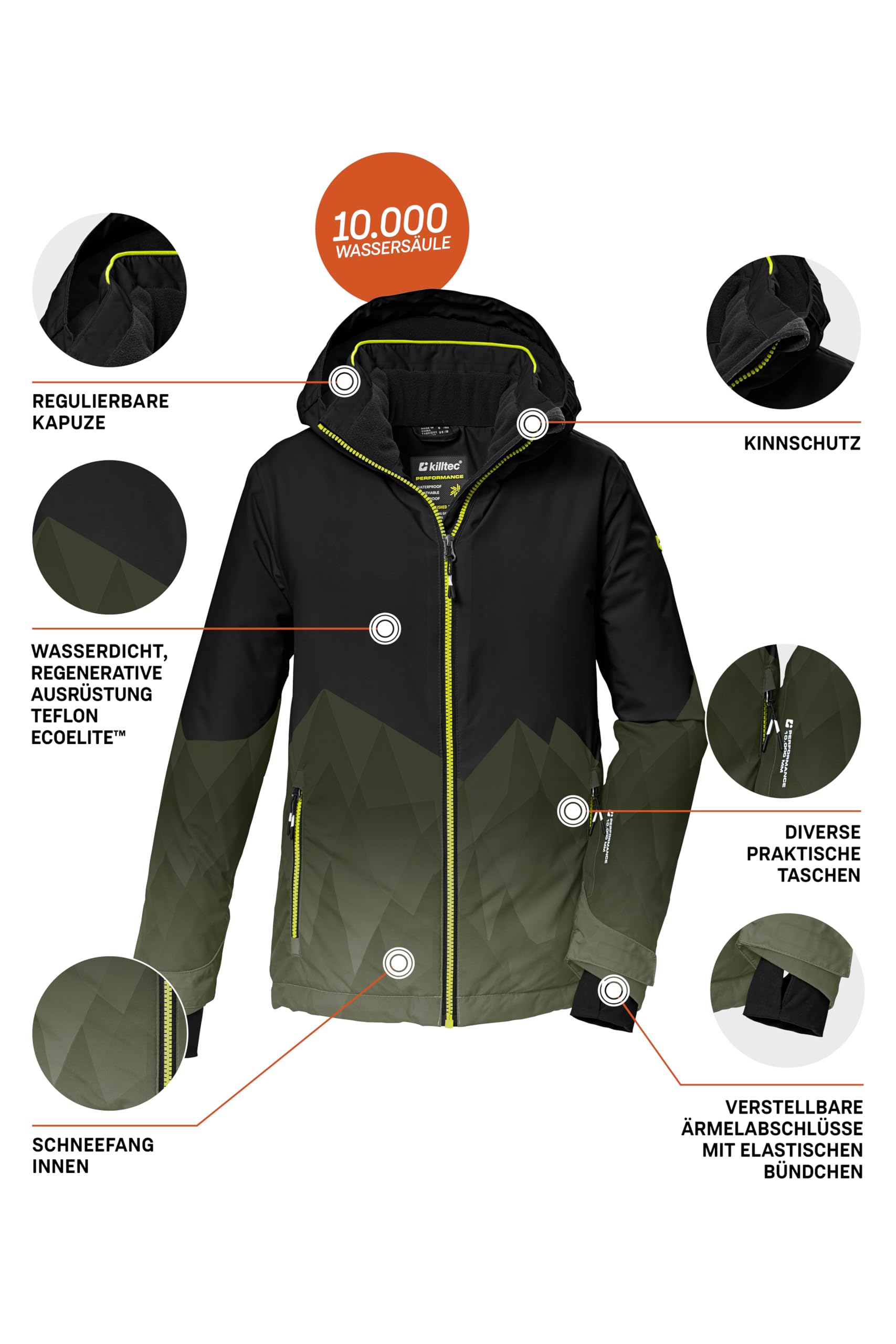 Killtec Ksw 383 Bys Ski Jckt Chaqueta de esquí funcional con capucha y paranieves Niños