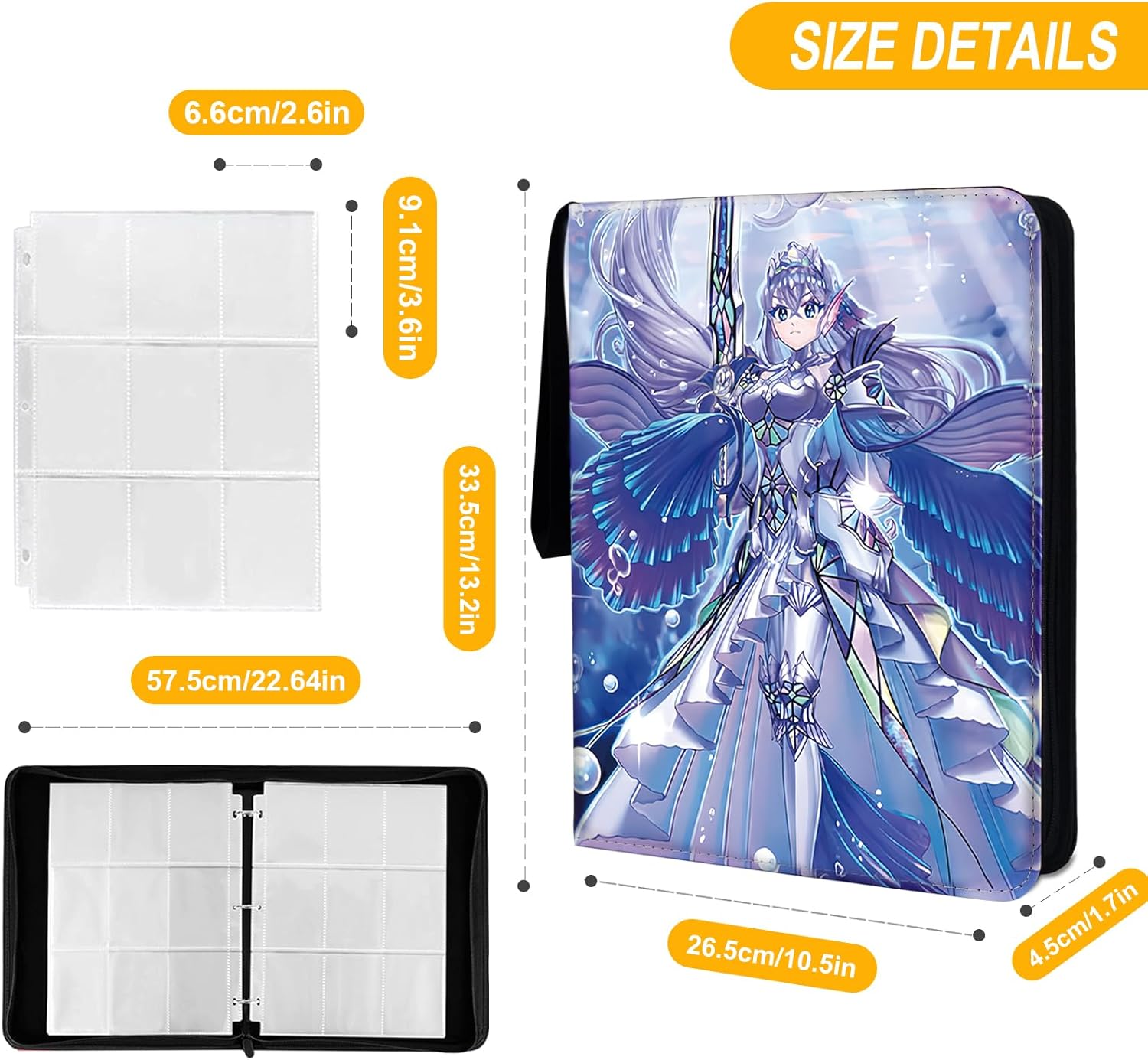 Trading Card Binder Fits 900 Cards Card Collector Album Holder,with 50 Removable Sleeves Toys Gifts for Boys Girls