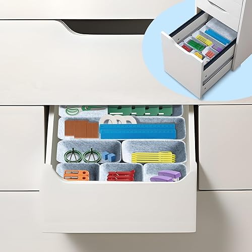 Miniatura 7 de Organizador de cajones compatible con Alex-8 piezas modular de fieltro de diferentes tamaños organizadores de cajones