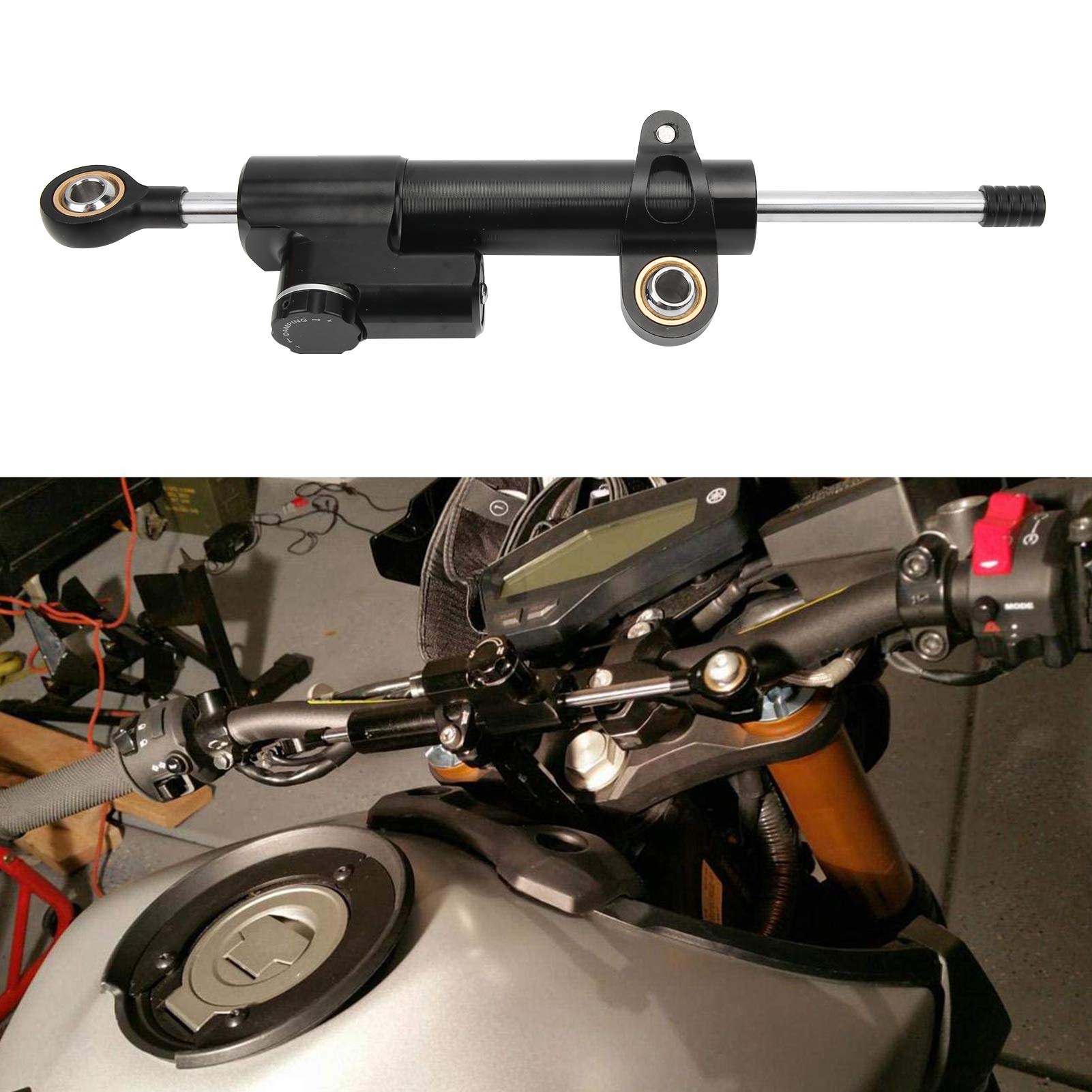 Motorrad Lenkungsdämpfer, Universal Motorrad Lenkungsdämpfer Stabilisator Sicherheitssteuerung Zubehör Ersatz für Motorrad