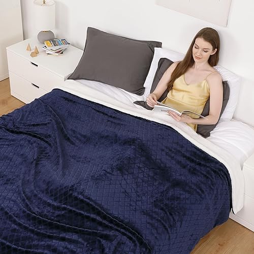 Miniatura 7 de CAROMIO Manta eléctrica térmica tamaño King con doble control, manta térmica de franela sherpa, manta térmica suave y gruesa para sofá con 5 ajustes