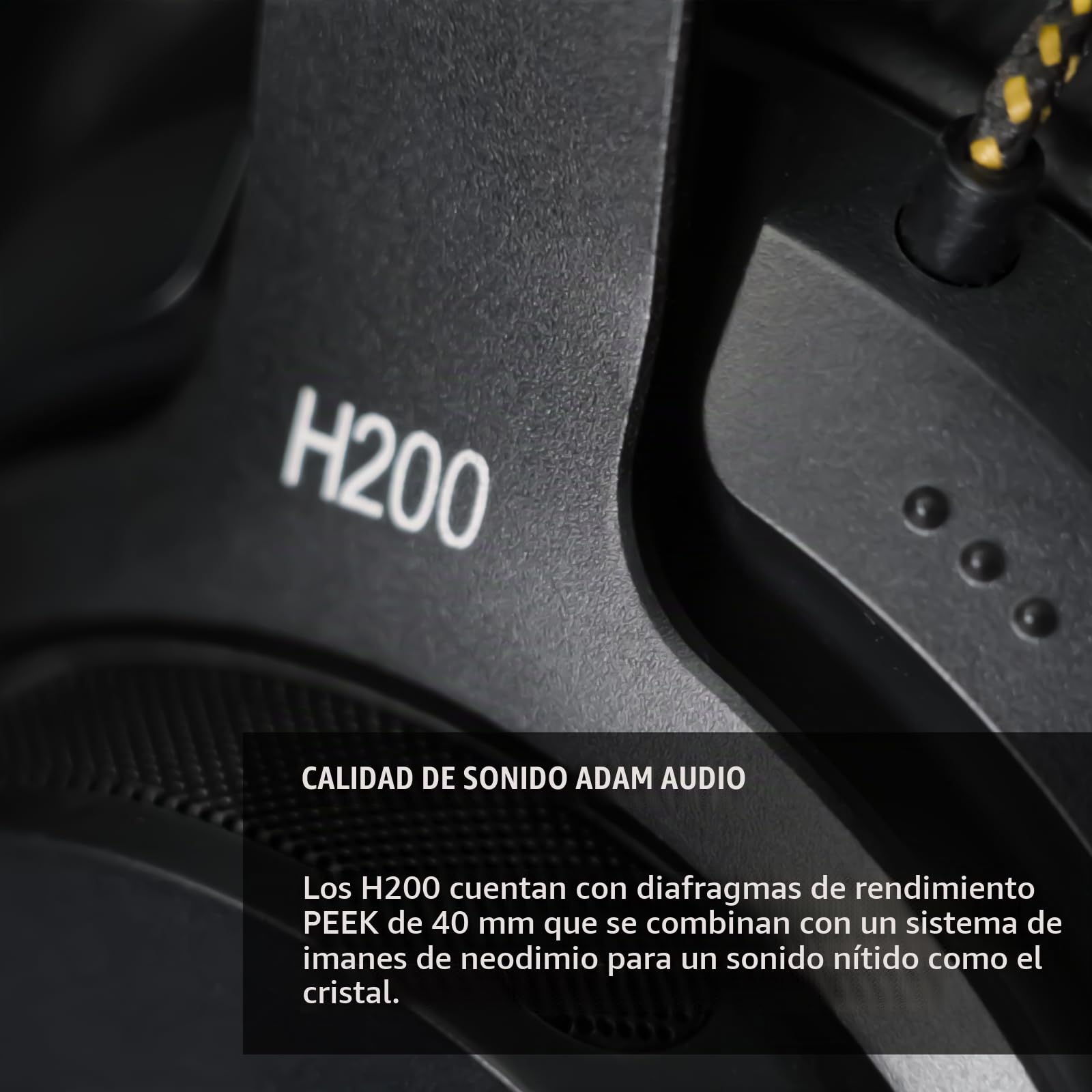 Adam Audio Auriculares de Estudio Cerrados H200 con Software de optimización y espacialización Incluido | Cable desmontable de 3 m, 2 Hz-23,5 Khz, 32 Ω, almohadillas reemplazables, bolsa de transporte