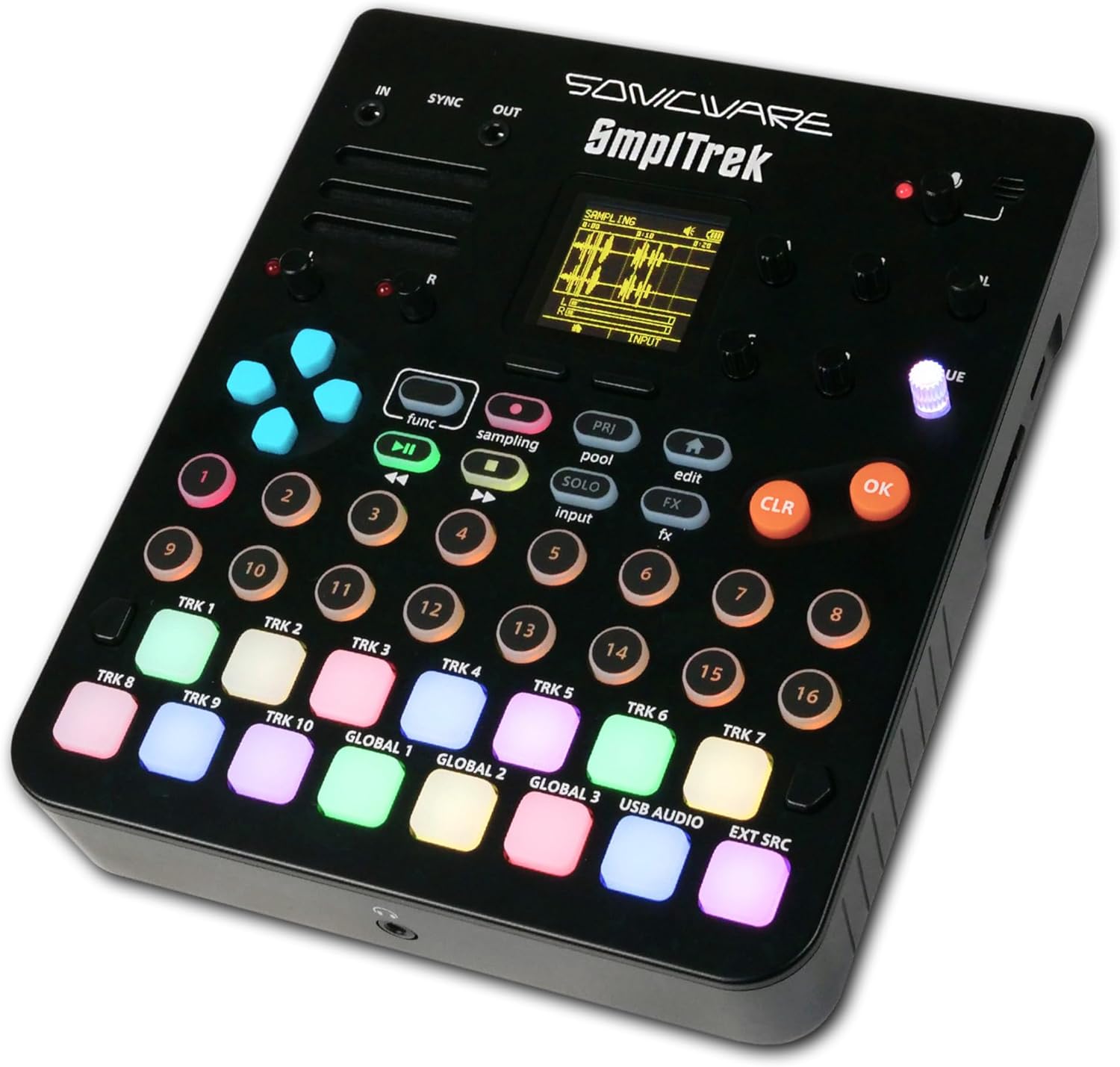 SmplTrek [Portable Production Sampler]: Compact, Lightweight, Battery-Powered Drum Machine & Sampler with Built-in Mic and Speaker
