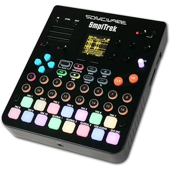 Sonicware SmplTrek [Sampler & Groovebox] 48kHz-16bit Sampler 30 Polyphonic Voices 10 Sequencer Tracks 35 Effects 10 Channel Mixers 15 Velocity Dynamic Pads with RGB LEDs