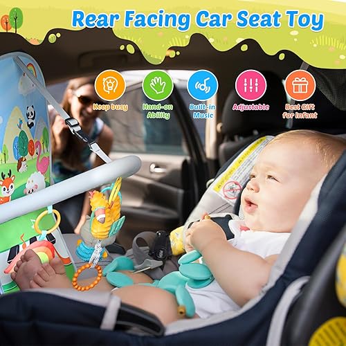 Miniatura 3 de HOLYFUN Juguetes de asiento de automóvil para bebés, juguete sensorial de Navidad para niños pequeños, juguetes ajustables para asiento de automóvil