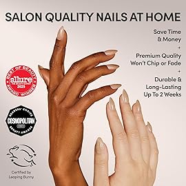 Glamnetic Press On Nails - Honey Bun | Trendy Neutral Nude Velvet Sparkly Short Almond Fake Nails, Salon Quality | 15 Sizes - 30 Nail Kit
