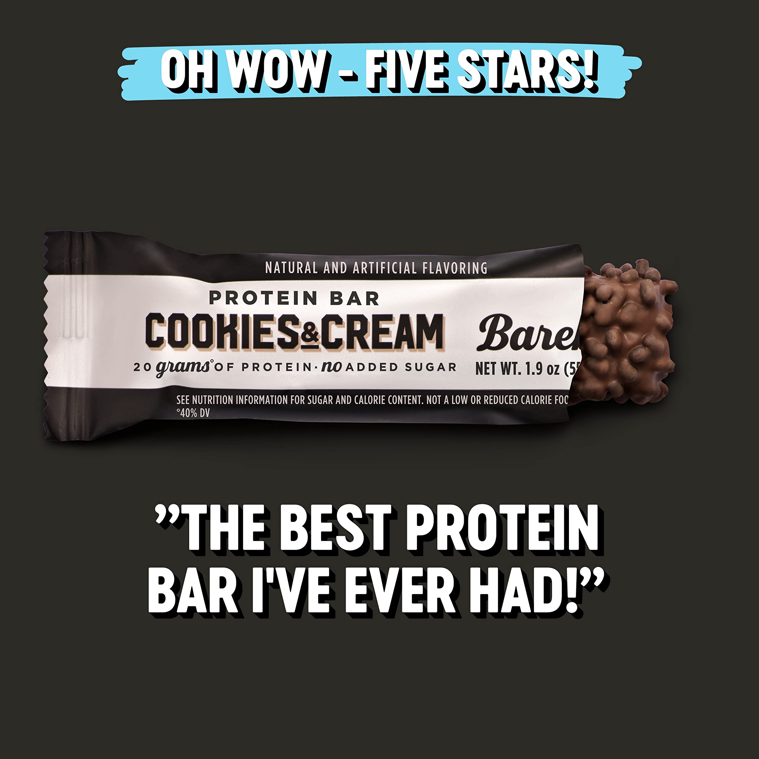 Barebells Protein Bars Cookies & Cream 12 Count, 1.9oz
