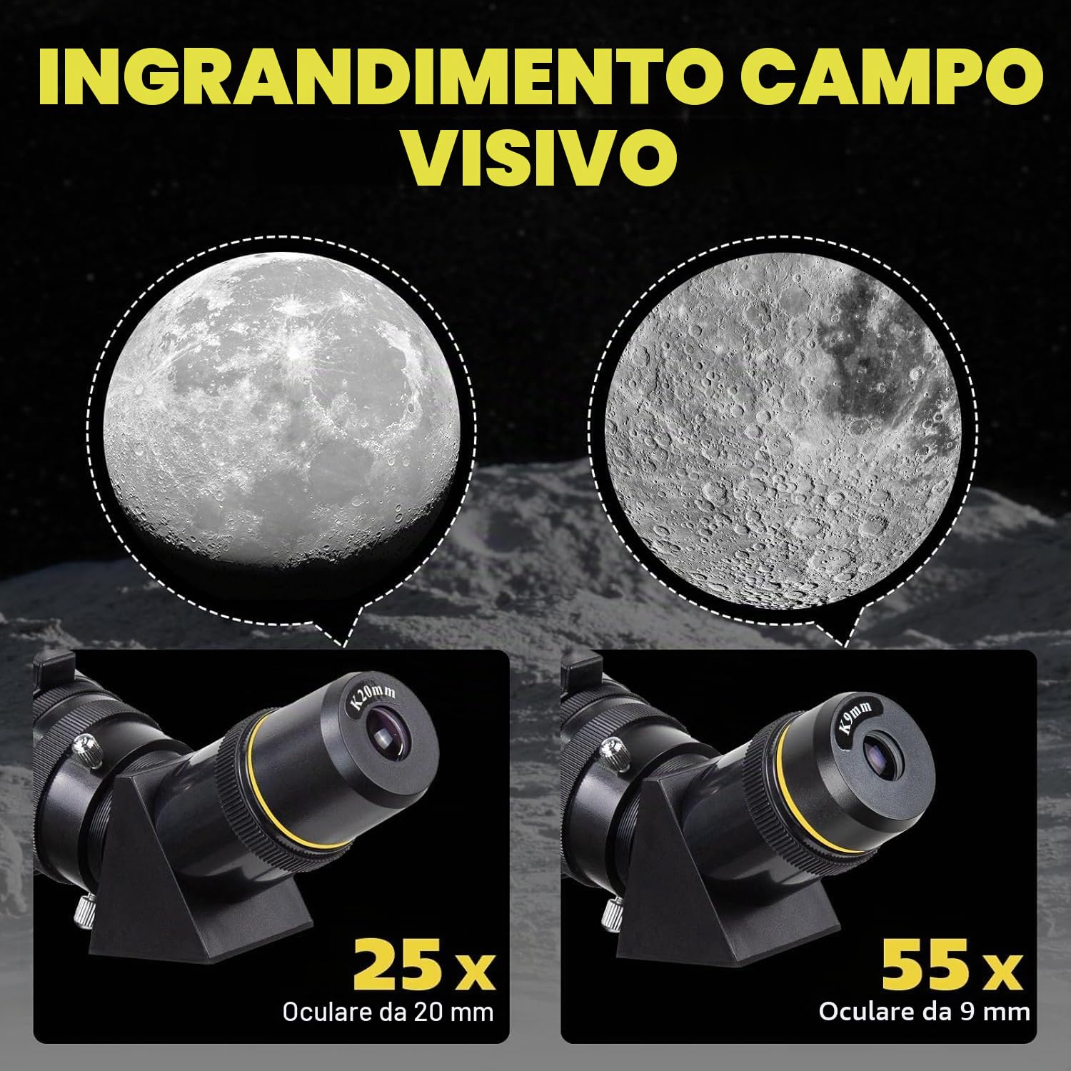Telescopio Rifrattore 80 mm, 500 mm, per Adulti e Bambini, con Treppiede Professionale e Adattatore per Telefono, Zaino Telescopico Portatile