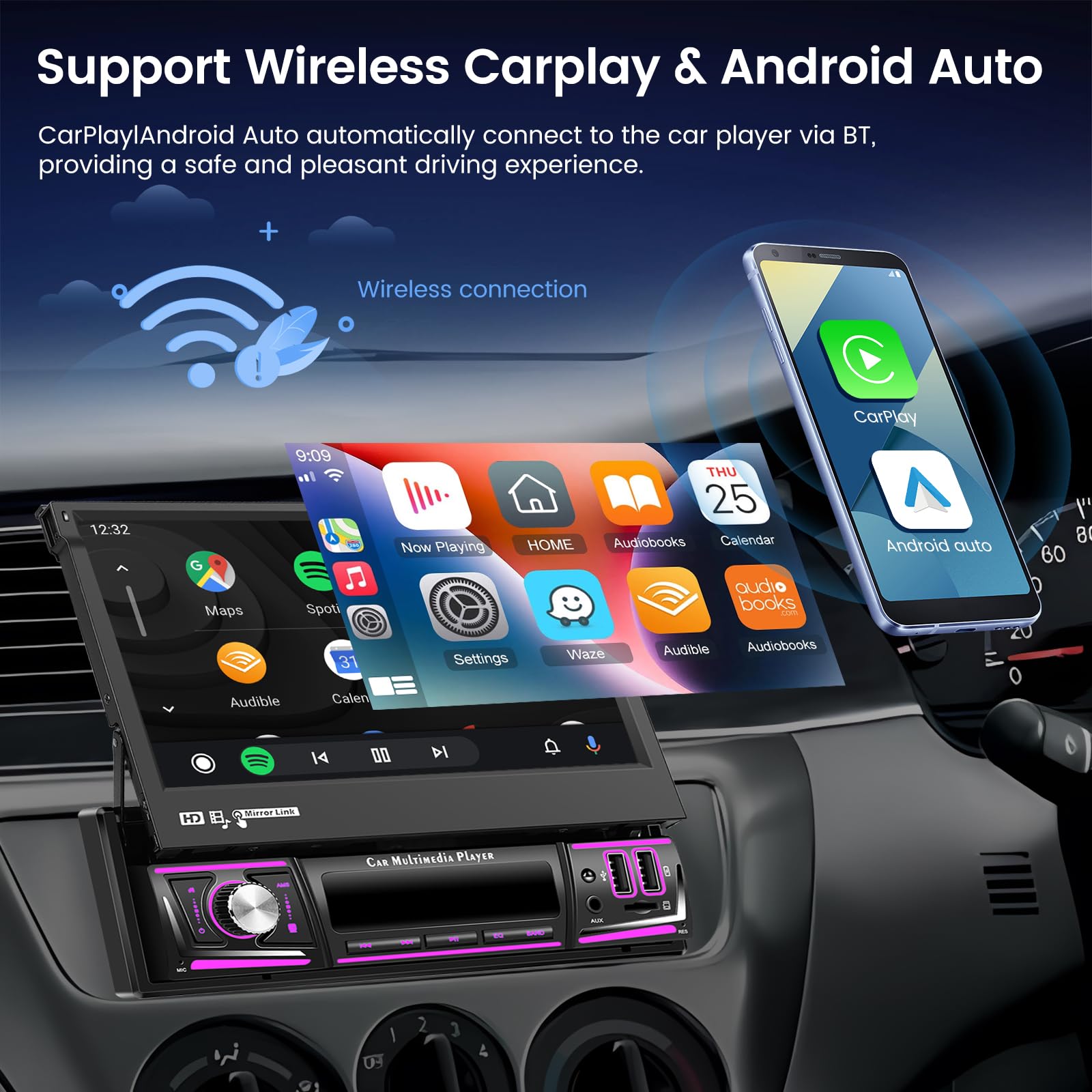 Camera De Recul Nhopeew Autoradio Android 2 Din 7 Pouces Écran 