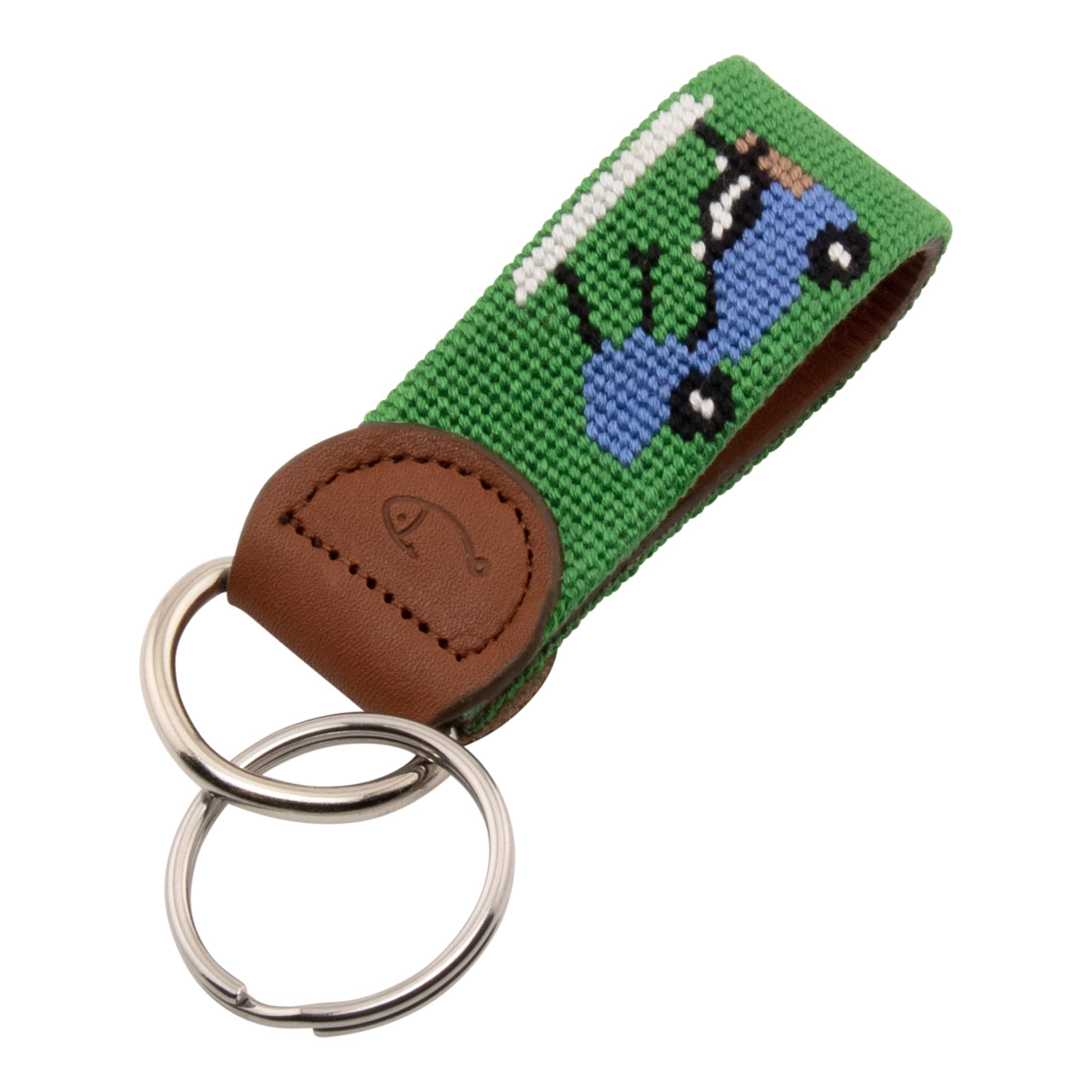 Handgenähter Schlüsselanhänger oder Schlüsselanhänger aus Leder, Golfen, Medium