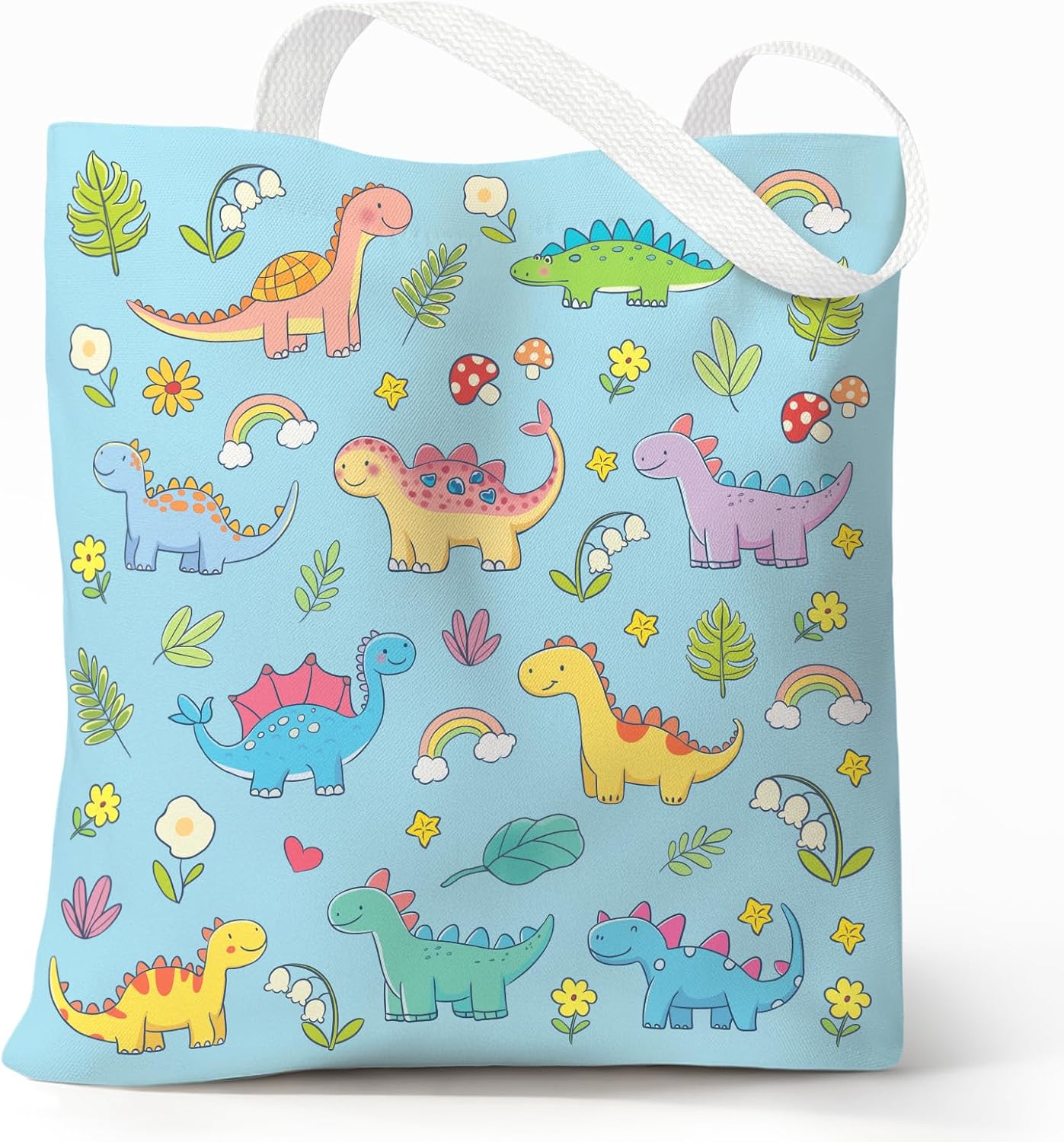 Cute Canvas Tote Bag for Women, Book Totebag with Zipper Pocket