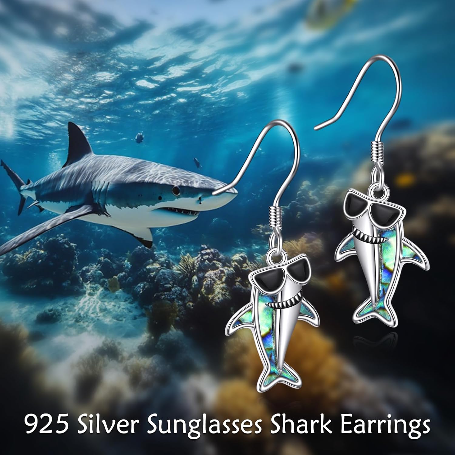 TIGERRIDER Shark/Cute Alpaca 925 Sterling Silver Dangle Earrings Funny Animal Jewelry Gift for Women Birthday Christmas