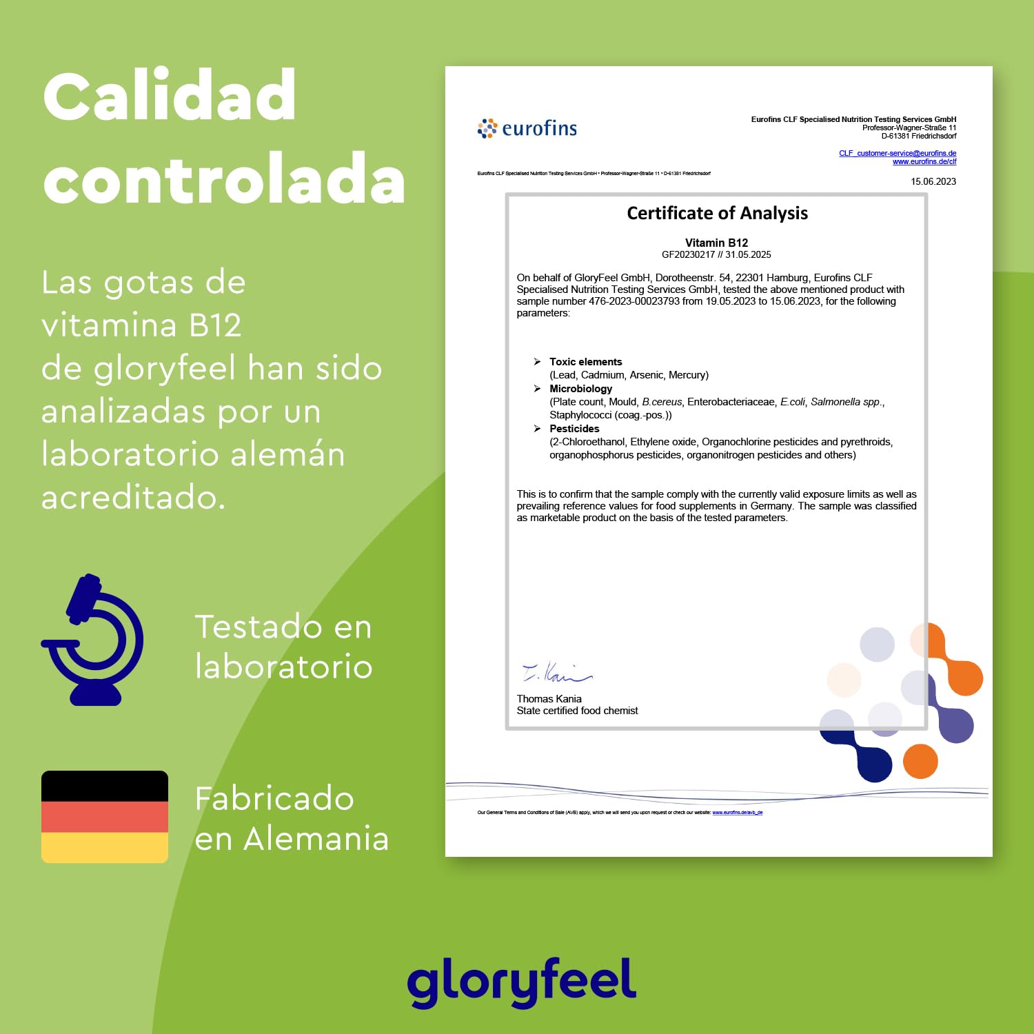 Vitamina B12 en gotas 1.000mcg -1.250 Gotas veganas (50ml) - 2 Formas activas: Metilcobalamina y Adenosilcobalamina - Probadas en laboratorio y fabricadas en Alemania