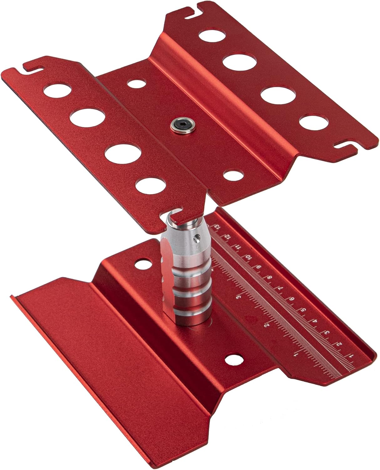 ShareGoo RC Car Work Stand Repair Workstation 360 Degree Rotation Lift with Screws Tray Compatible with Traxxas Axial Arrma Redcat Losi 1/10 1/12 1/16 RC Car Truck (Red)
