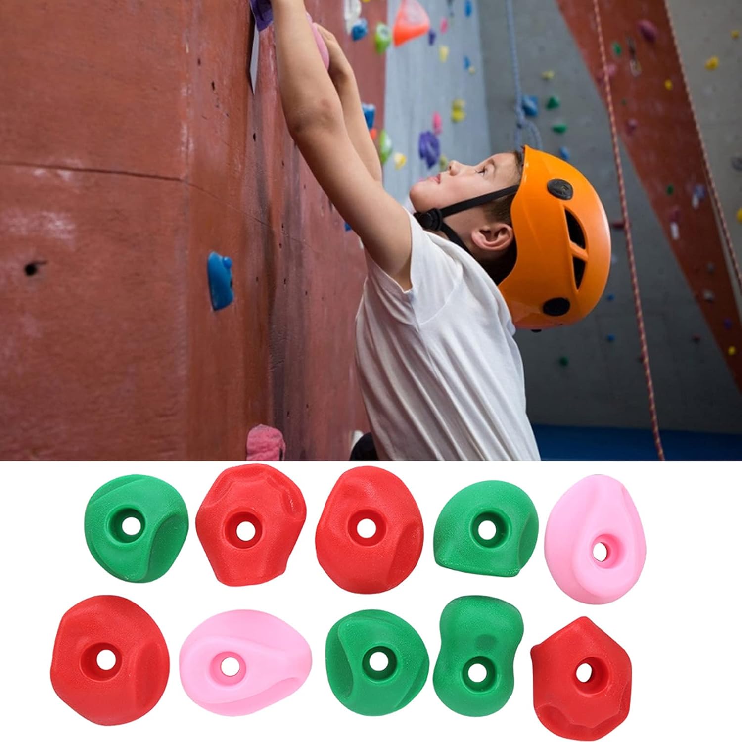 10PCS Rock Climbing Holds Multi‑Colored Climbing Holds Large Rock Wall Grips for Rock Climbing