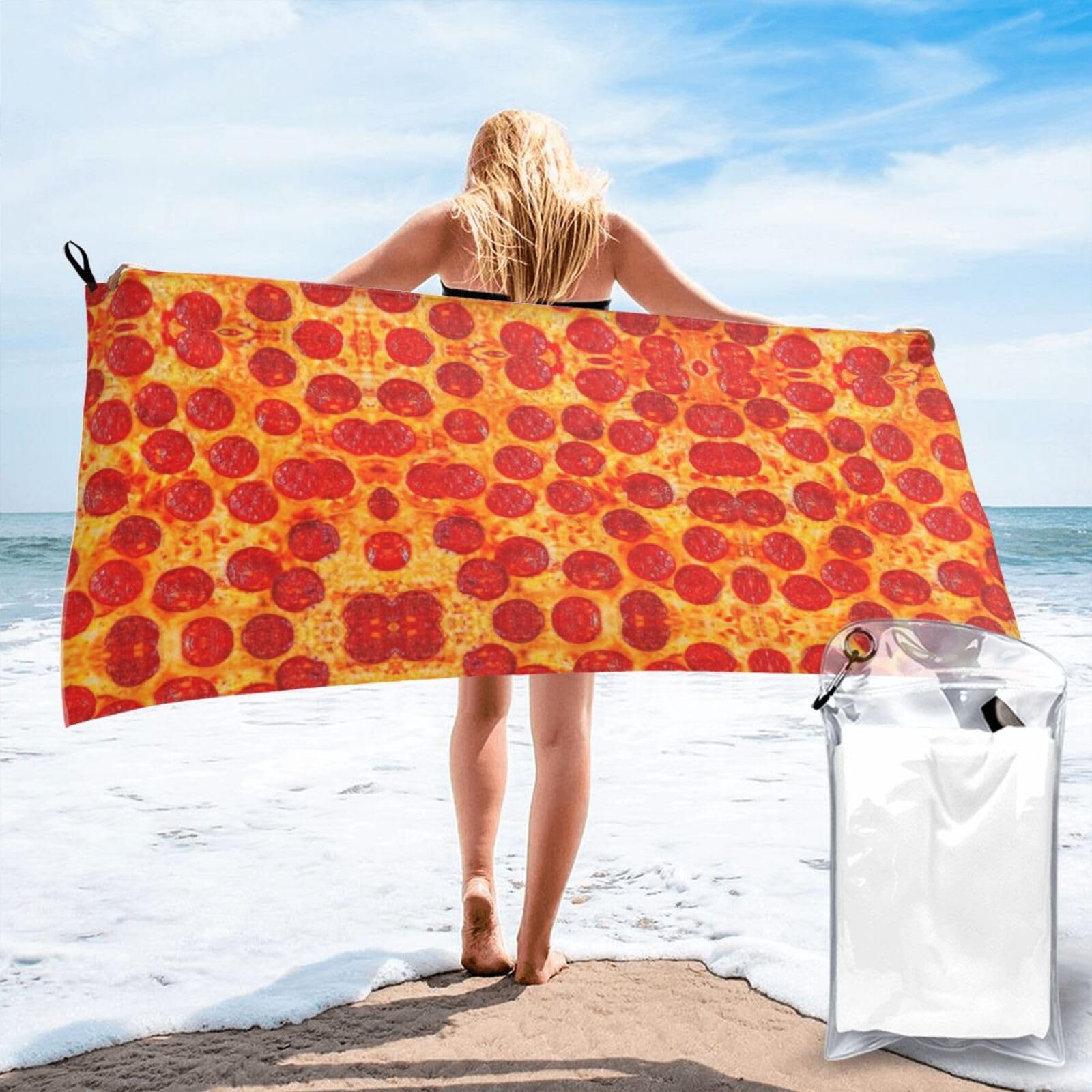 Amazon.com: JIPOFD 3D Pizza Pepperoni Quick Dry Beach Towel 32