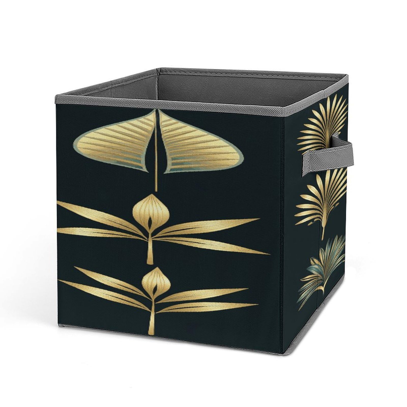 Fekiloot Style Golden Palm Leaves Storage Bins Storage Baskets
