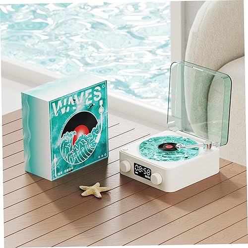 Miniatura 3 de Lindo altavoz ondas de vinilo mini reproductor de discos 6x6x3 portátil cuatro modos inalámbrico retro altavoz portátil con pantalla LED recargable