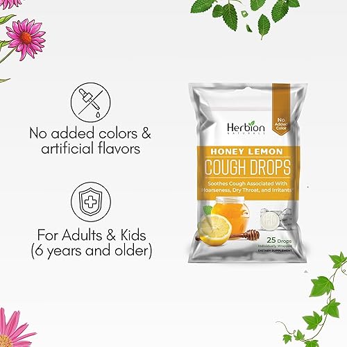 Miniatura 5 de Herbion Naturals Gotas para la tos con sabor natural a miel y limón, suplemento dietético, para adultos y niños mayores de 6 años, 25 gotas