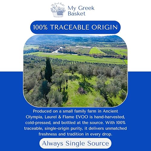 Miniatura 5 de Laurel & Flame Fresh - Aceite de oliva virgen extra - Premio "Mejor aceite de oliva griego" - Prensado en frío - Rico en polifenol (1,212 mg/kg) -
