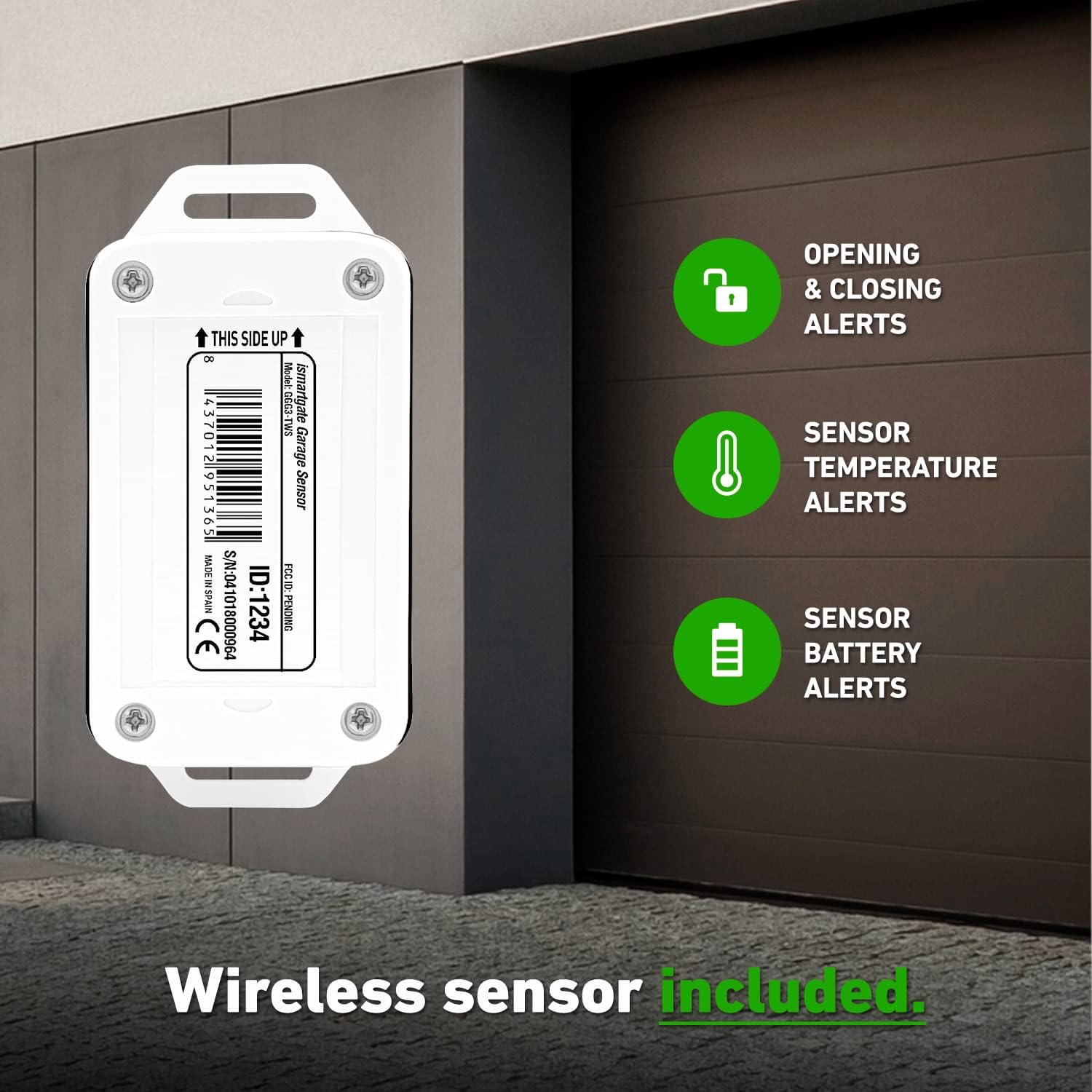 ismartgate PRO Garage Abridor de Puertas de Garaje Compatible con Apple Homekit, Amazon Alexa, Google Home, Samsung SmartThings. Incluido sensor de inclinación inalámbrico.