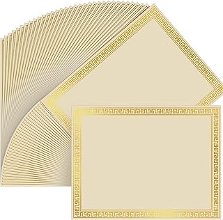 100 Pcs Certificate Diploma Paper 8.5 x 11 Inch Blank Cardstock for Graduation Certificate Paper for Printing Award Certificates Professional Certificate Paper(Hot Stamping Gold Beige)
