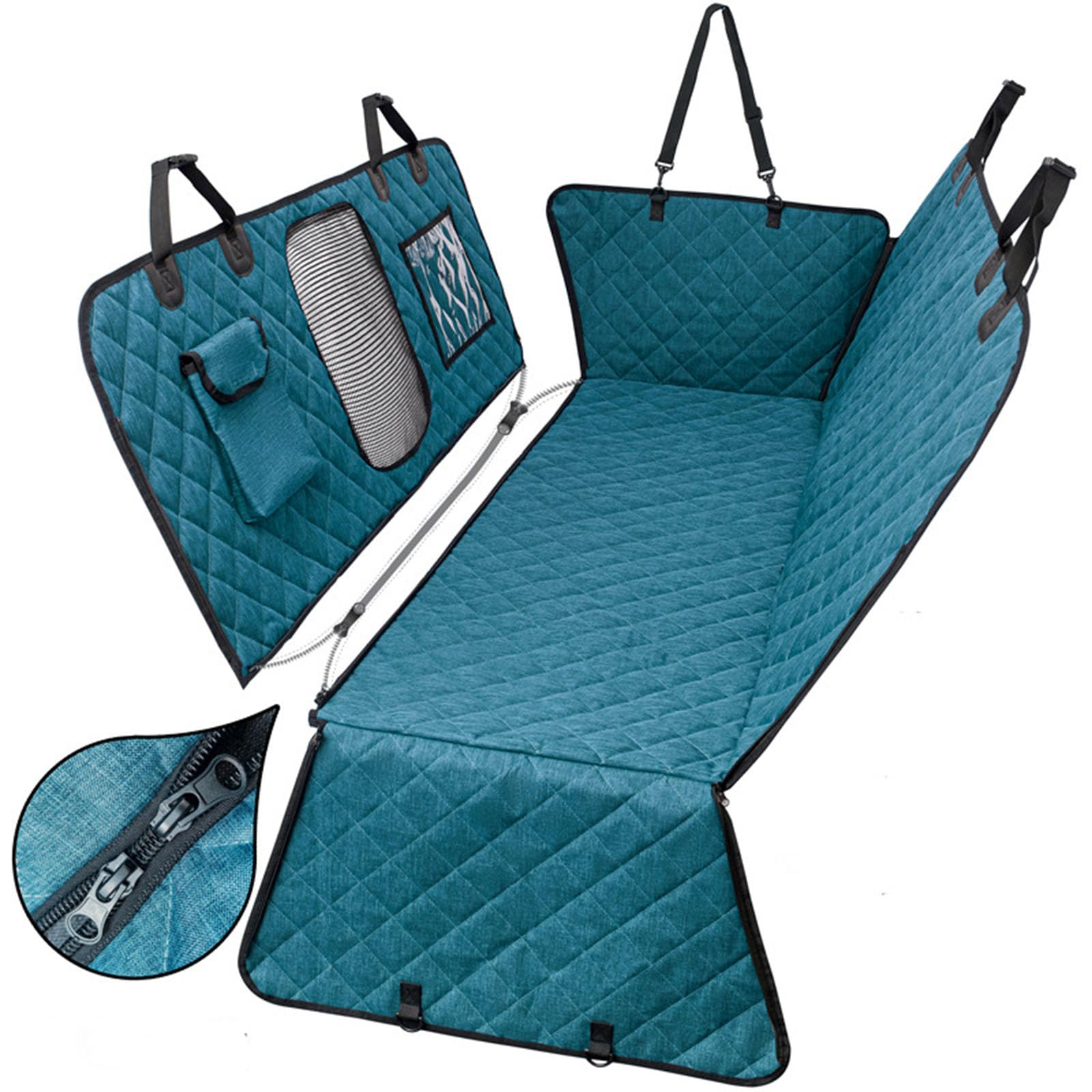 Alfombrilla para Coche para Mascotas con Textura catiónica, diseño Multifuncional, 137 * 147 cm, la Fila Trasera de la Alfombrilla para Mascotas para Coche está Gruesa (Blue)