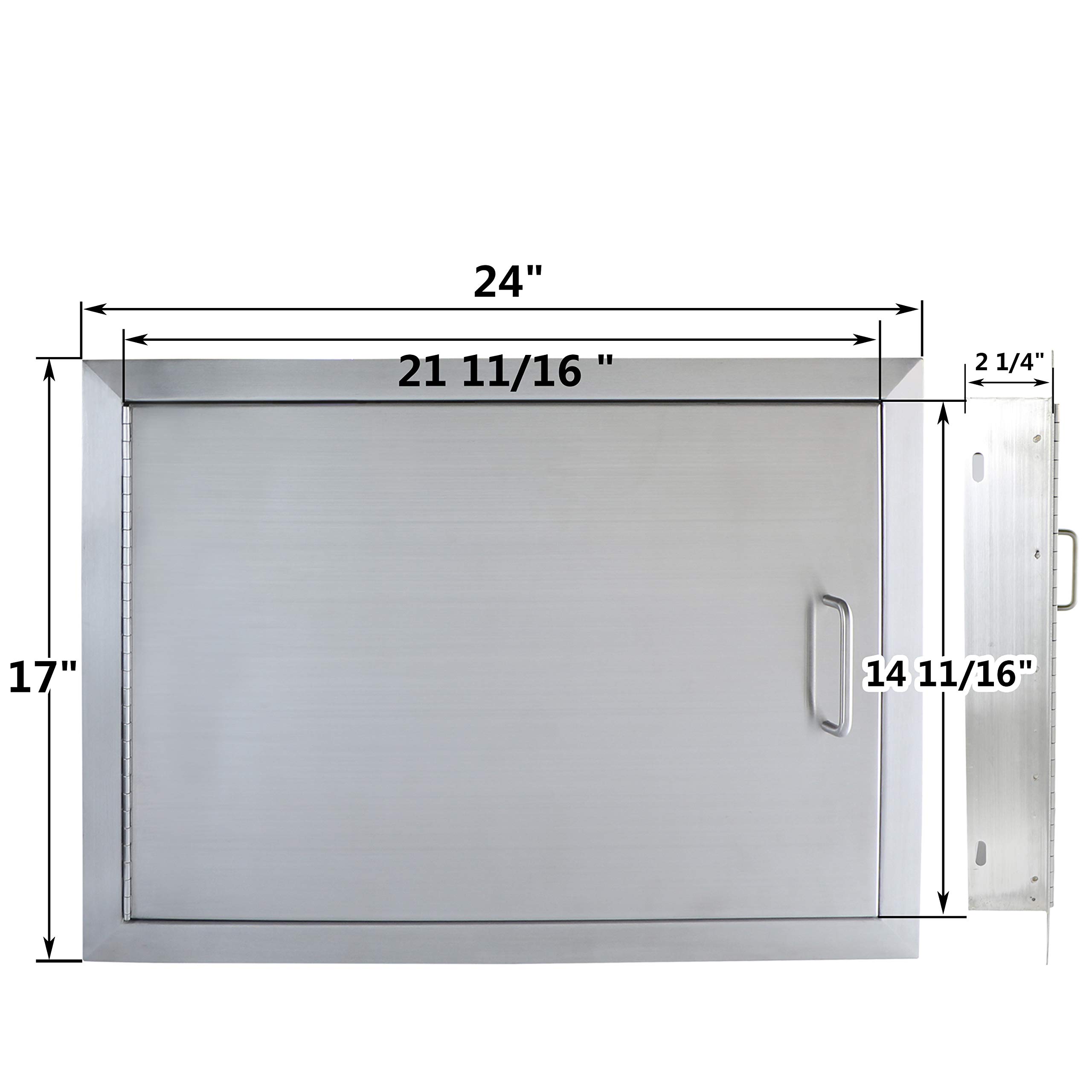 BBQ Outdoor Kitchen Doors,24" W x 17" H Horizontal Single Access Door