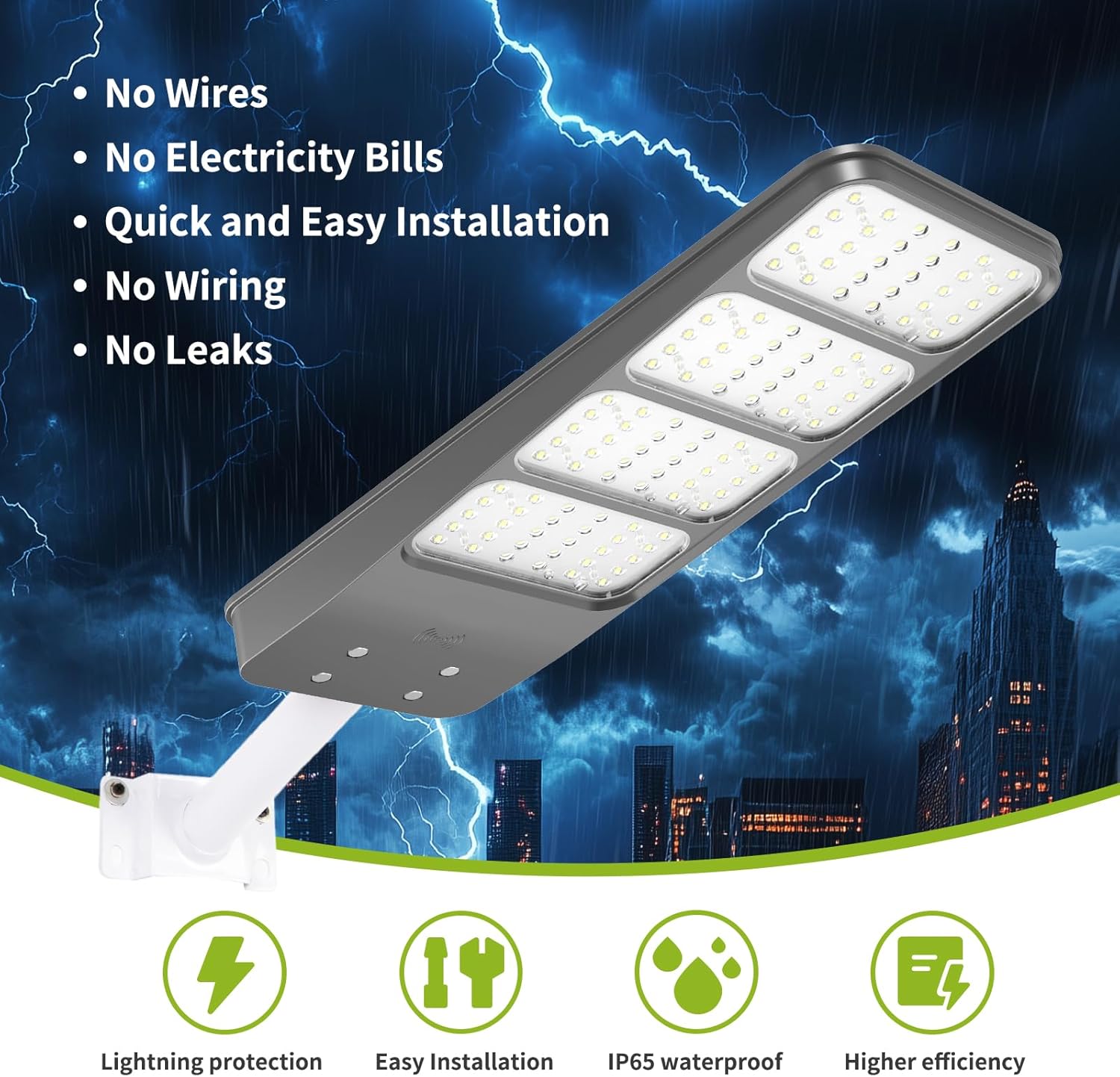 5000W Solar Street Lights Outdoor Waterproof – 6500K Commercial Grade LED Solar Security Flood Light Motion Sensor with Remote Control, Parking Lot Lights, 2 Pack