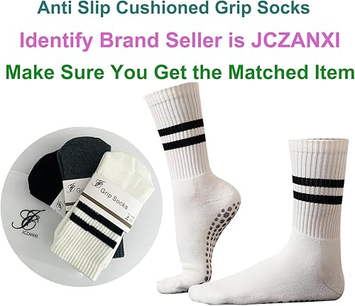 Miniatura 9 de JCZANXI Calcetines de yoga con agarres para mujer calcetines de agarre antideslizante para yoga pilates barra y baile calcetines acolchados ideales